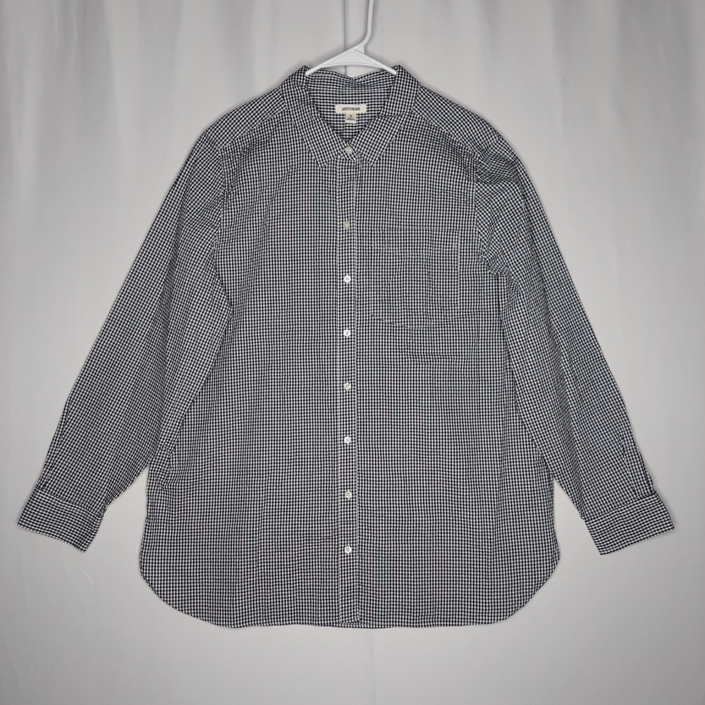 Good Threads Men Black Gingham Plaid Button Shirt XL Western Country Preppy